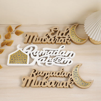 Ramadan Mubarak Ramadan Kareem Wooden Decorative Light Table Centerpiece