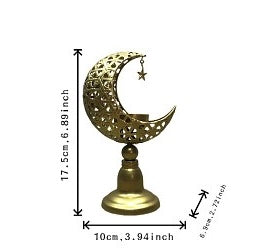 New Arrivals Islamic Moon-Shaped Metal Candle Holder