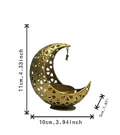 New Arrivals Islamic Moon-Shaped Metal Candle Holder